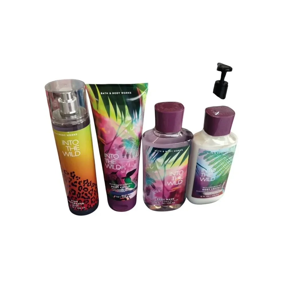 Bath and Body Works Women's Into The Wild 4pcs Set Lotion,‎ Gel, Mist, Cream